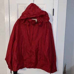 Vintage EDDIE BAUER Rain Jacket Windbreaker Red Sz XL Vented SAC JAC Rare